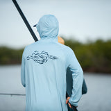 AFTCO x CFCW  Sun Protection Hoodie in Blue Heather